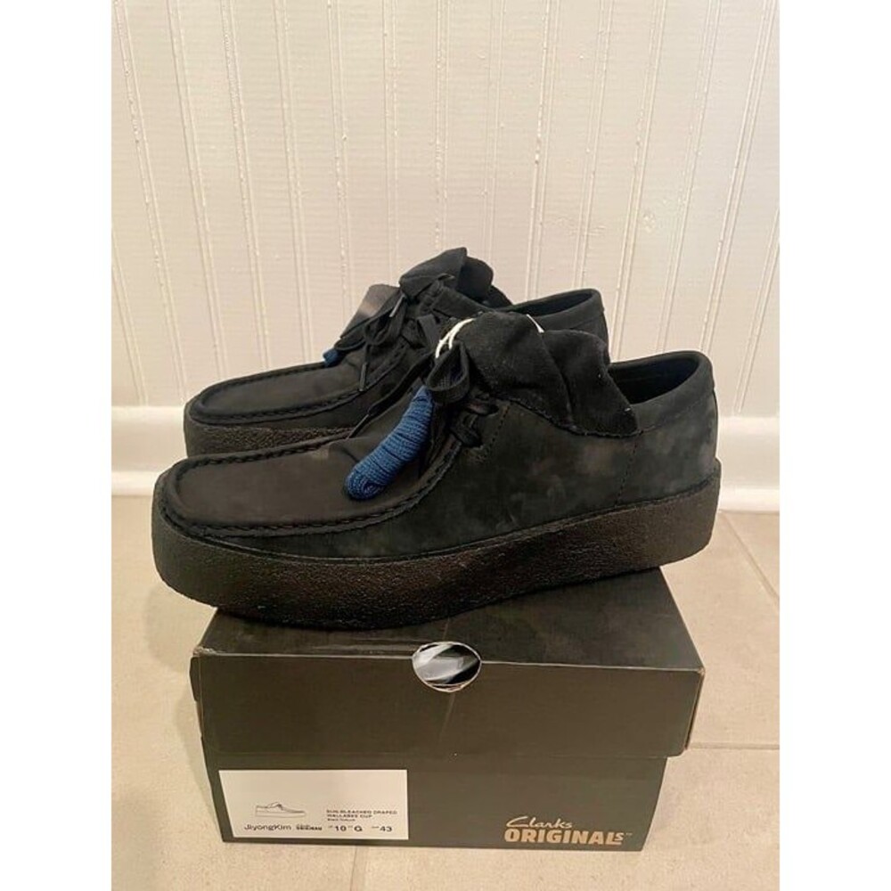JiyongKim x Clarks Wallabee Black Suede Men's Sneakers Sun-Bleached Size 10 New